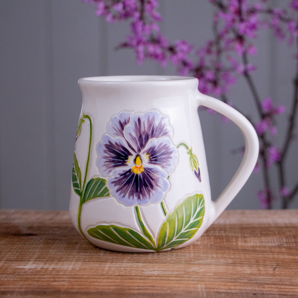 Tall Purple Pansy Mug #4 [19oz]