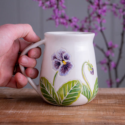 Tall Purple Pansy Mug #4 [19oz]