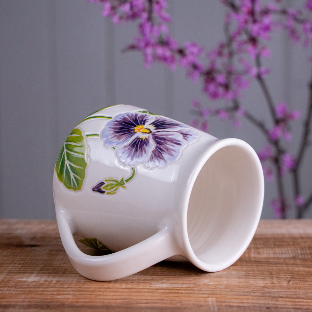 Tall Purple Pansy Mug #4 [19oz]