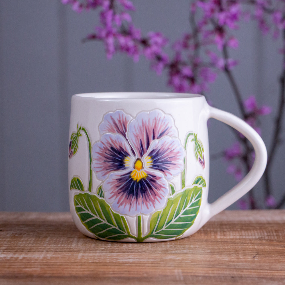 [SECONDS] Purple Pansy Botanic Mug [15oz]