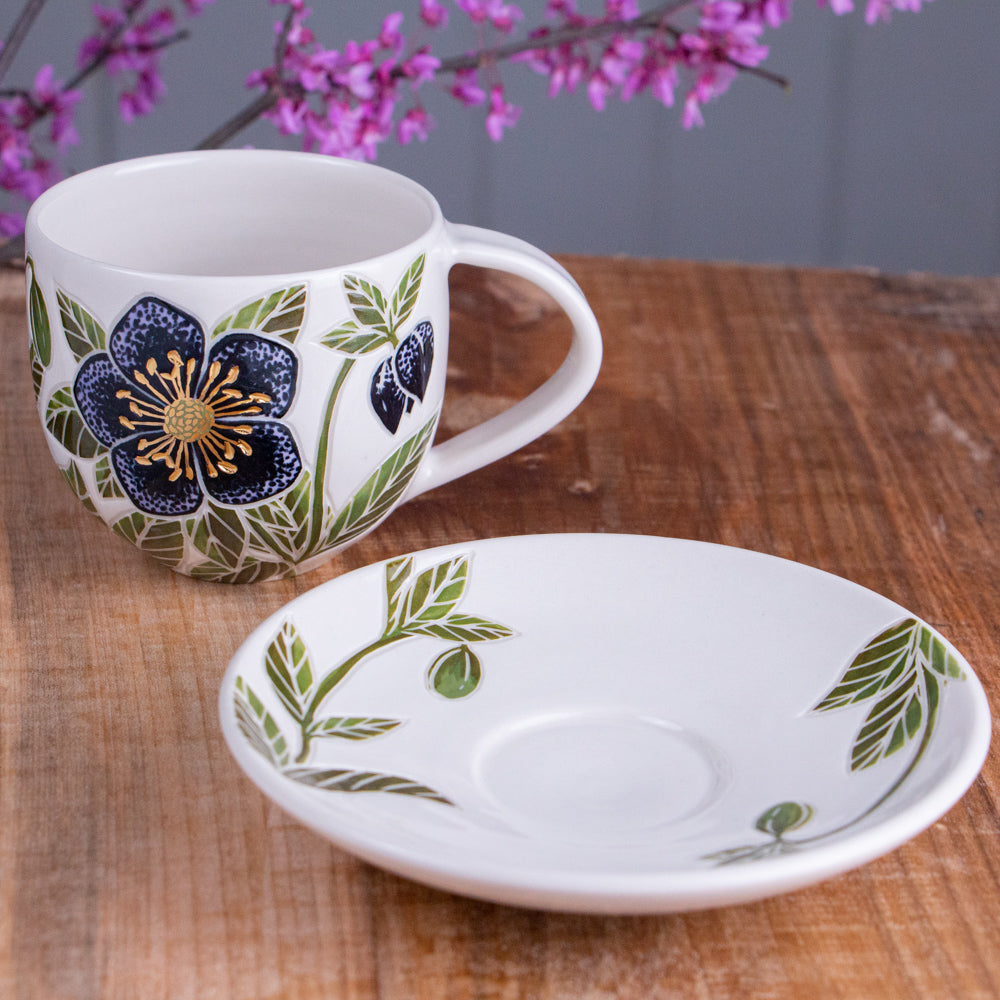 Hellebore Teacup & Saucer [12oz]