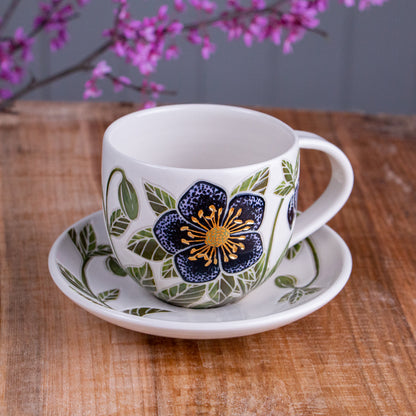 Hellebore Teacup & Saucer [12oz]