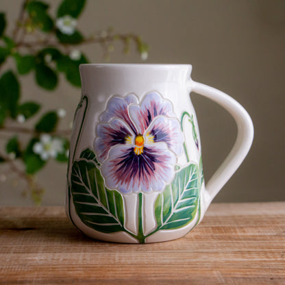 Tall Purple Pansy Mug #1 [20oz]