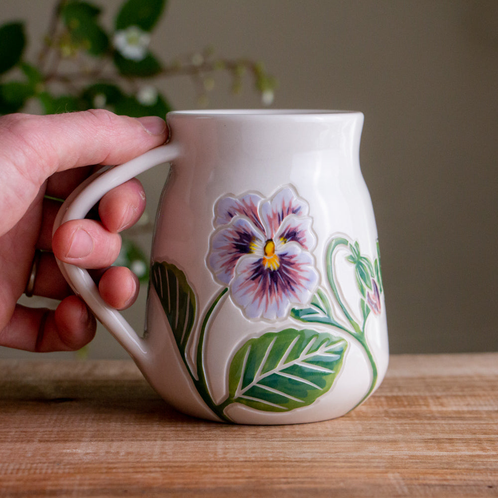 Tall Purple Pansy Mug #1 [20oz]
