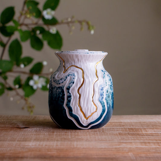 Teal Trail Lidded Jar