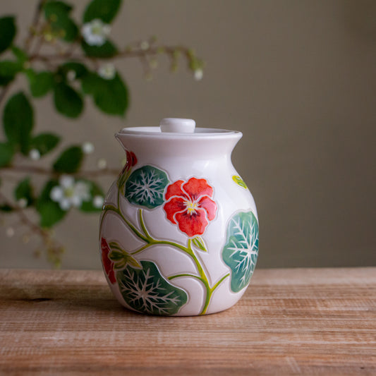 Nasturtium Lidded Jar