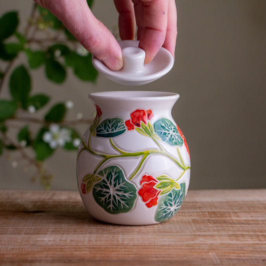 Nasturtium Lidded Jar