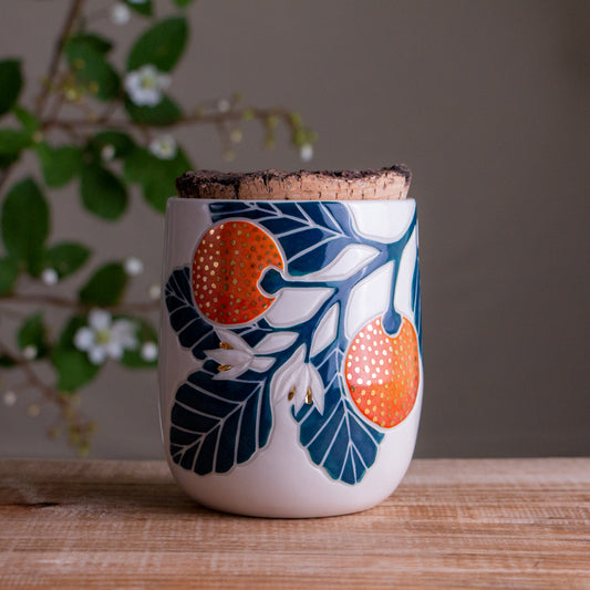 Clementine Short Corked Jar / Canister