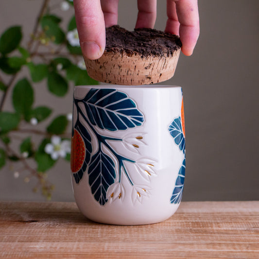 Clementine Short Corked Jar / Canister