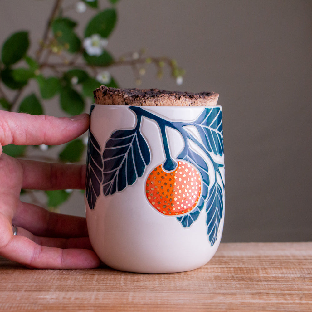 Clementine Short Corked Jar / Canister