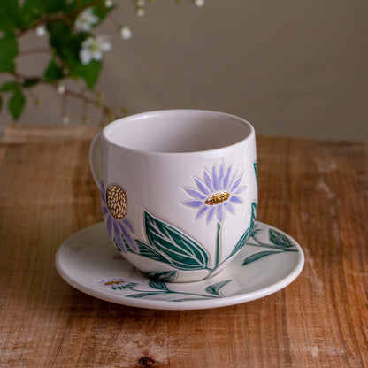 Echinacea Teacup & Saucer [14oz]