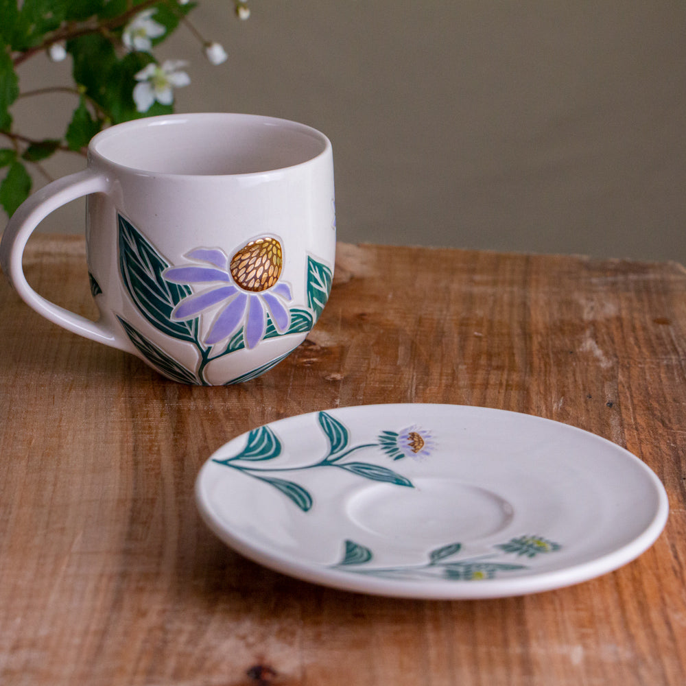 Echinacea Teacup & Saucer [14oz]