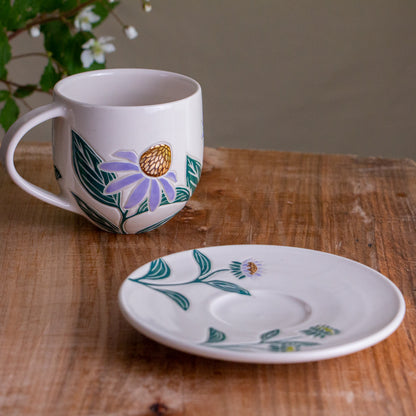 Echinacea Teacup & Saucer [14oz]