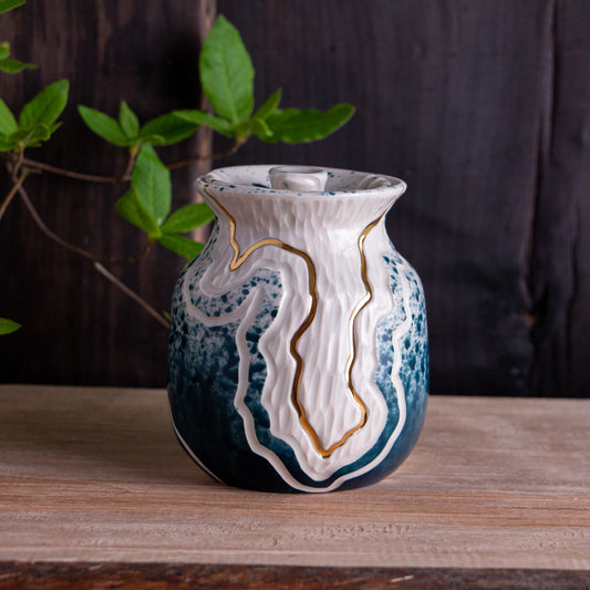 Teal Trail Lidded Jar