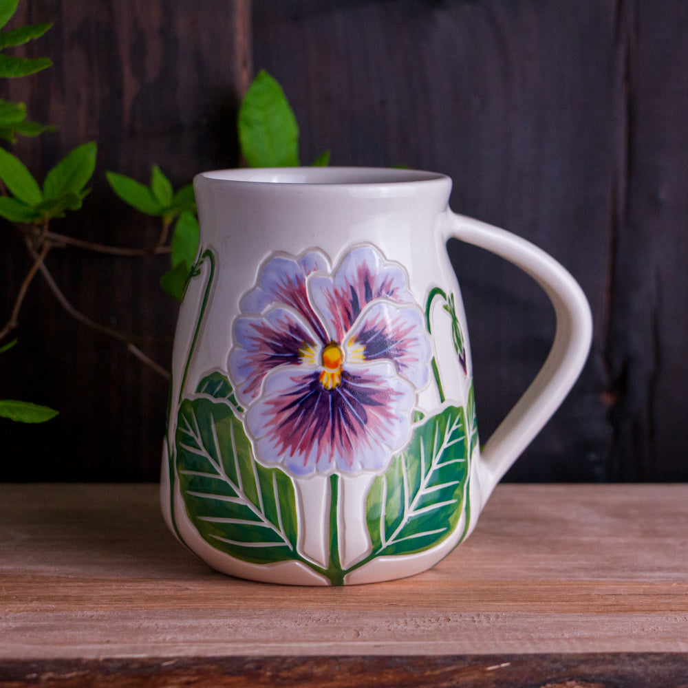 Tall Purple Pansy Mug #1 [20oz]