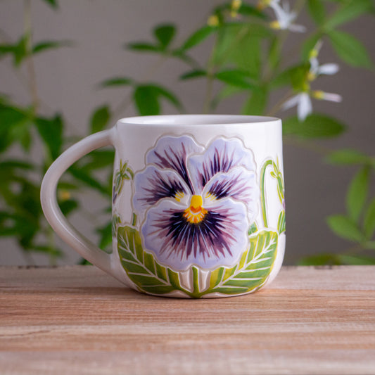 Purple Pansy Botanic Mug