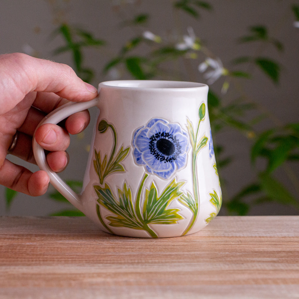 Tall Blue Anemone Mug [17oz]