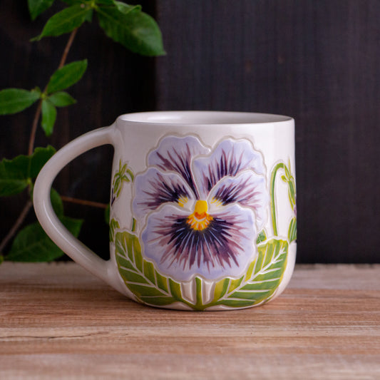 Purple Pansy Botanic Mug