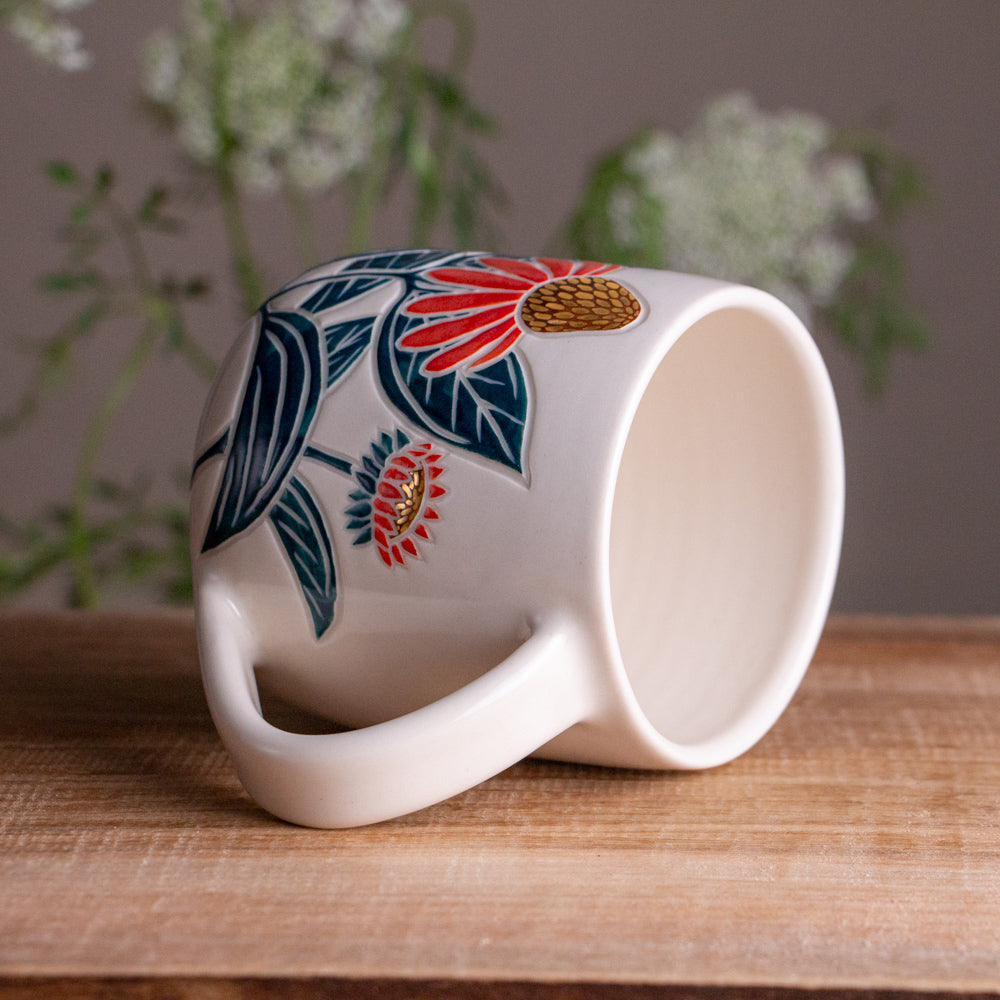 Orange Echinacea Mug 16-17oz