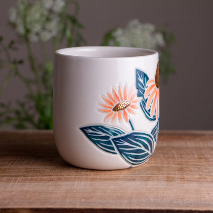 Peach Echinacea Mug 14-15oz
