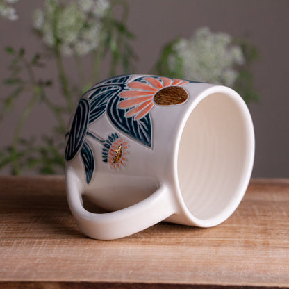 Peach Echinacea Mug 14-15oz
