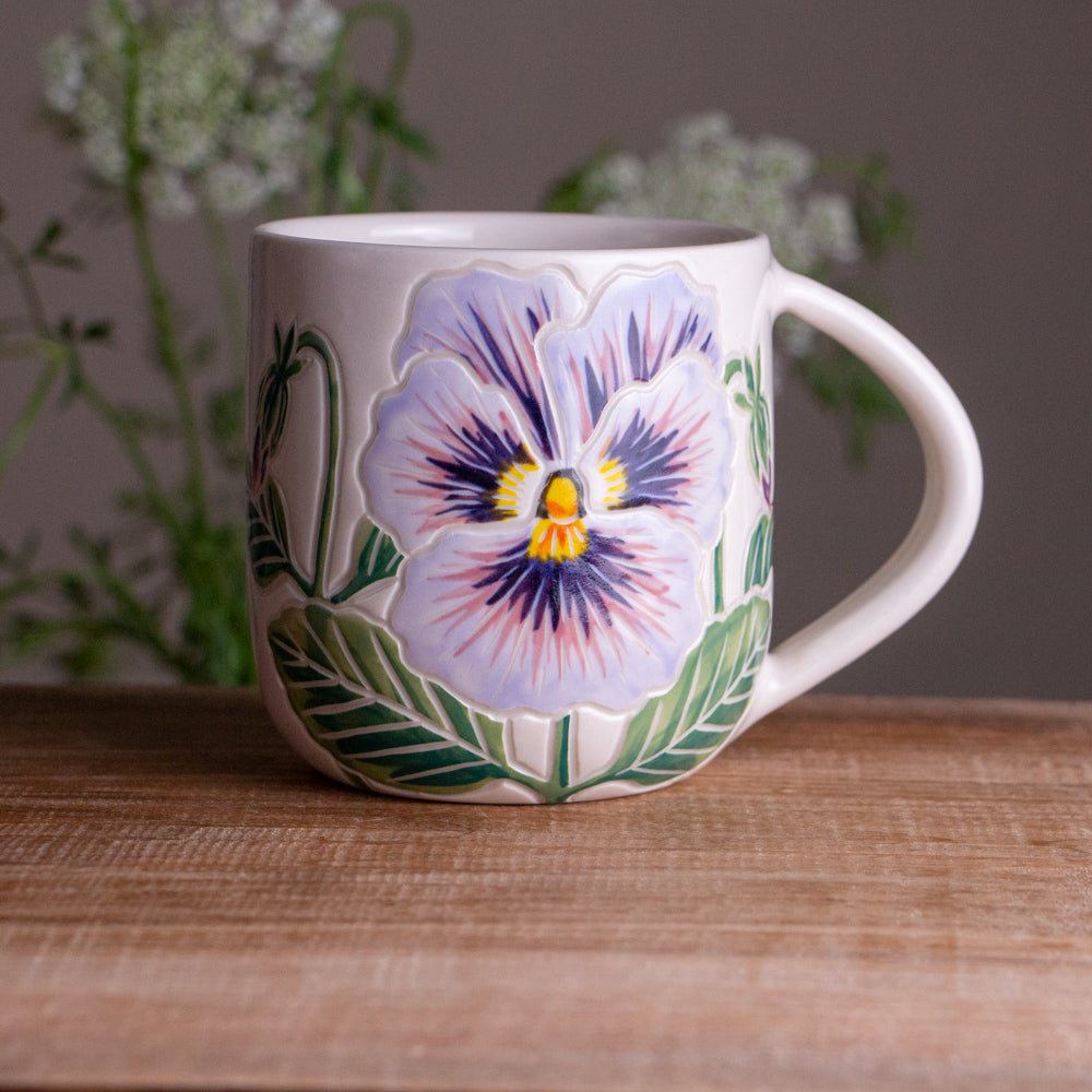 Purple Pansy Botanic Mug