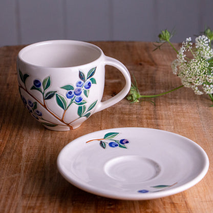 Blueberry Tea Cup & Saucer [13oz]