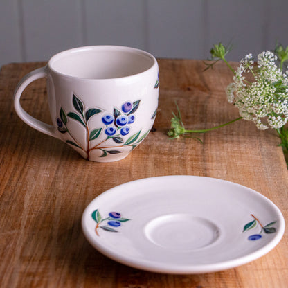 Blueberry Tea Cup & Saucer [13oz]