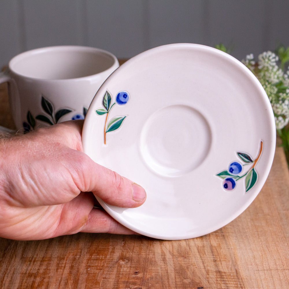 Blueberry Tea Cup & Saucer [13oz]