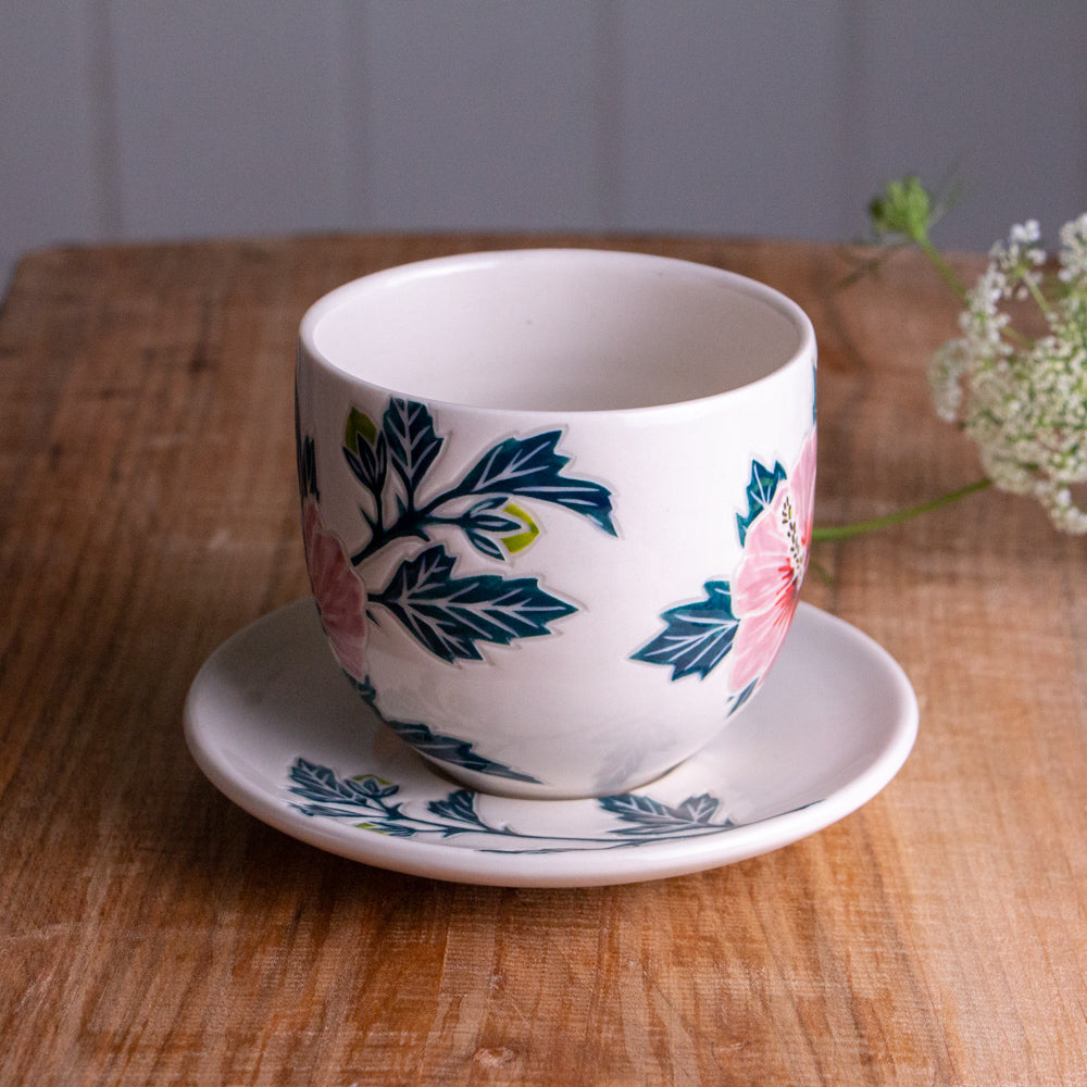 Hibiscus Teacup & Saucer [15oz]