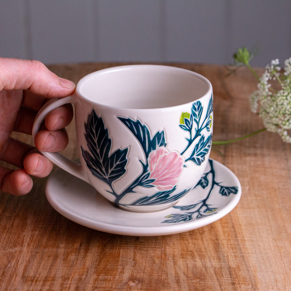 Hibiscus Teacup & Saucer [15oz]