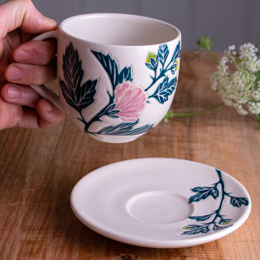 Hibiscus Teacup & Saucer [15oz]