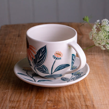 Echinacea Teacup & Saucer [16oz]