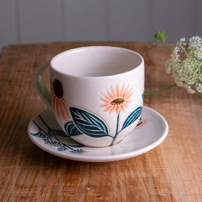 Echinacea Teacup & Saucer [16oz]