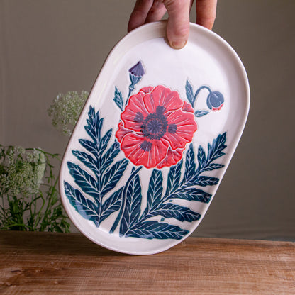 Red Poppy Tray