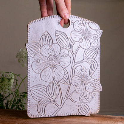 Stoneware Dogwood Serving Board