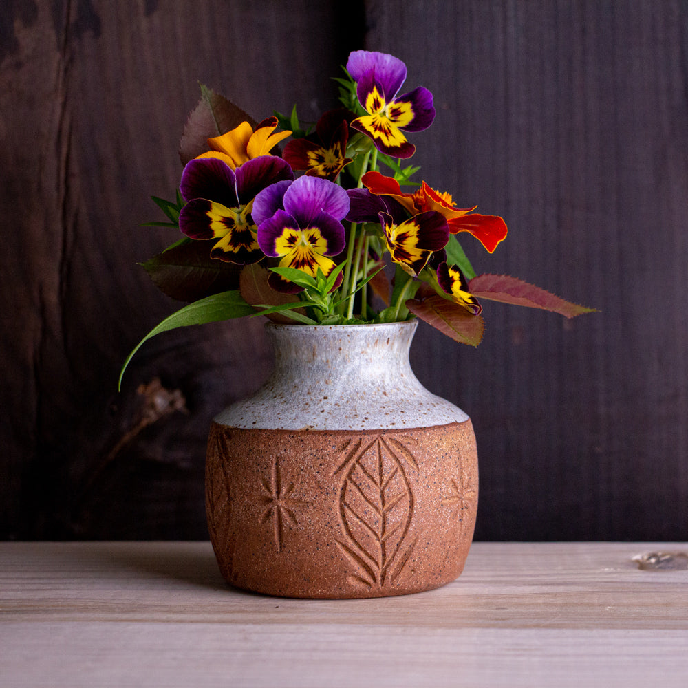 Stoneware Leaf Bud Vase