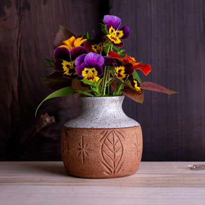 Stoneware Leaf Bud Vase