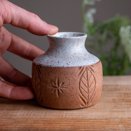 Stoneware Leaf Bud Vase