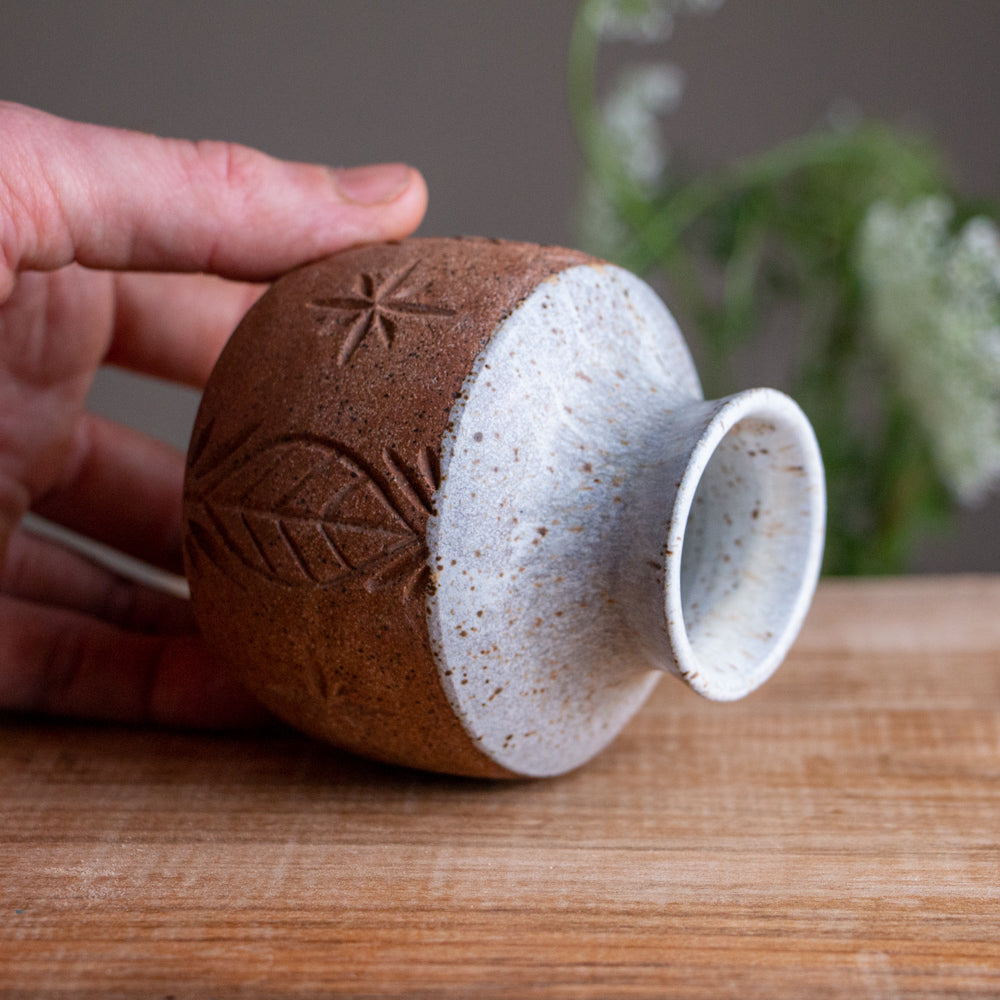 Stoneware Leaf Bud Vase