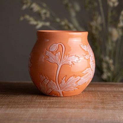 Peach Sgraffito Anemone Mug [15oz]