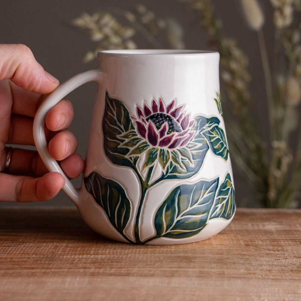 Tall Dark Sunflower Mug #1 [20oz]
