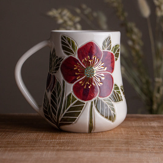 Tall "Anna's Red" Hellebore Mug #2 [20oz]