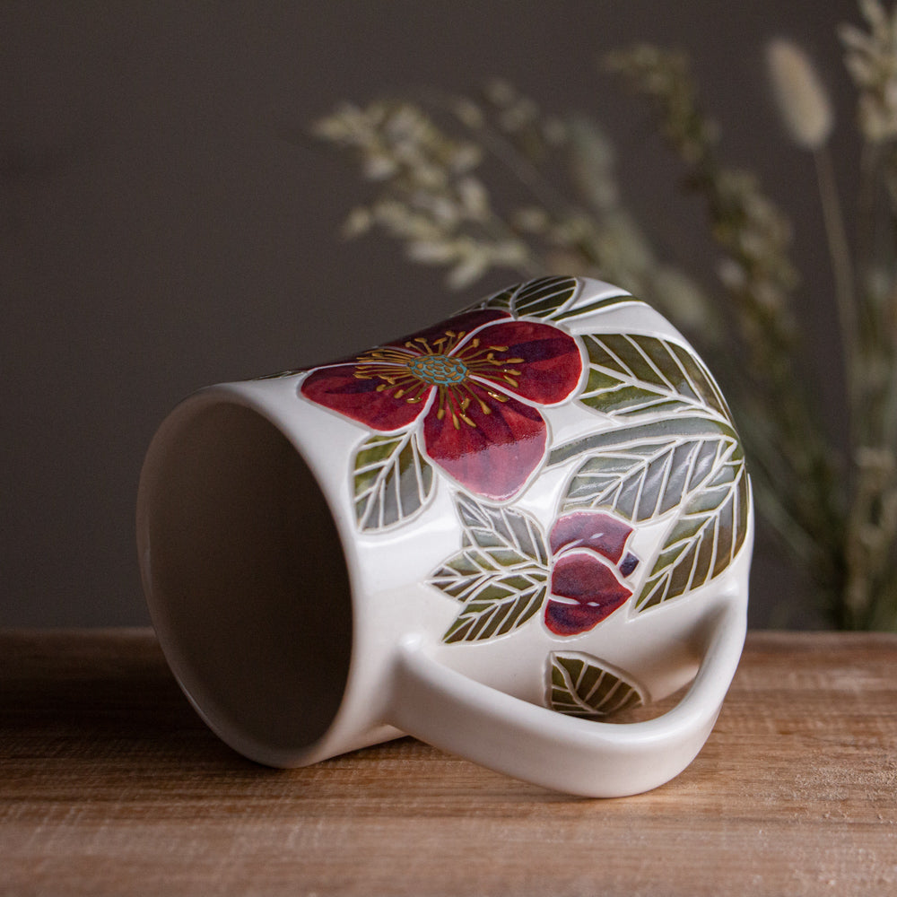 Tall "Anna's Red" Hellebore Mug #2 [20oz]