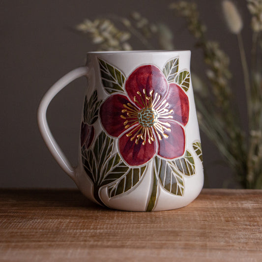 Tall "Anna's Red" Hellebore Mug #1 [20oz]