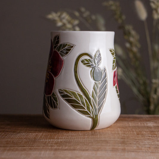 Tall "Anna's Red" Hellebore Mug #1 [20oz]