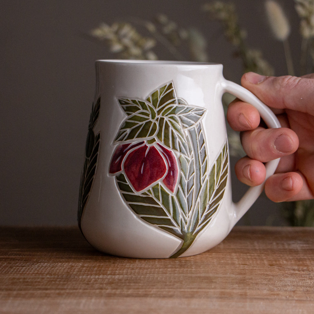 Tall "Anna's Red" Hellebore Mug #1 [20oz]