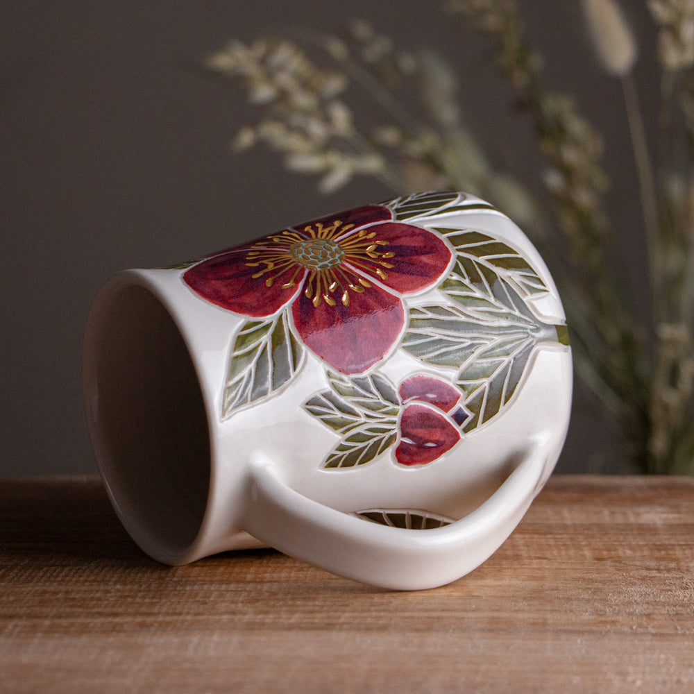 Tall "Anna's Red" Hellebore Mug #1 [20oz]