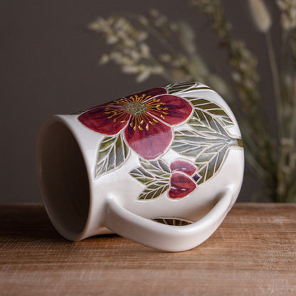 Tall "Anna's Red" Hellebore Mug #1 [20oz]