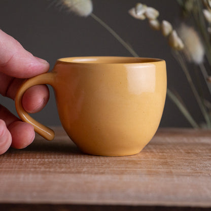 Yellow Sgraffito Anemone Espresso Cup [4.5oz]